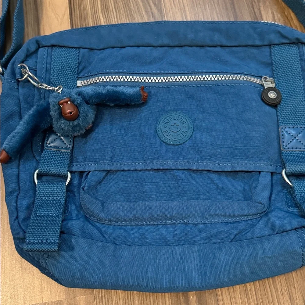Kipling Gracy Teal Blue Lots of POCKETS Shoulder Crossbody Bag